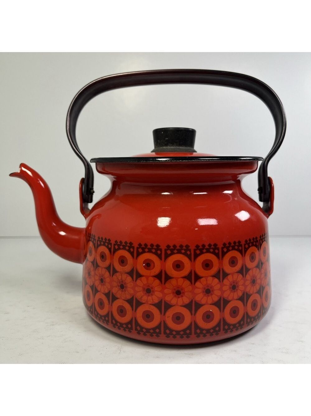 Enamel Kettle Finel Kaj Franck Arabia "Kehrä" Coffee /Tea Pot Finland **READ